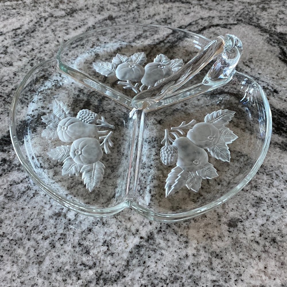 8” Round Imperial Glass-Ohio Relish Dish!